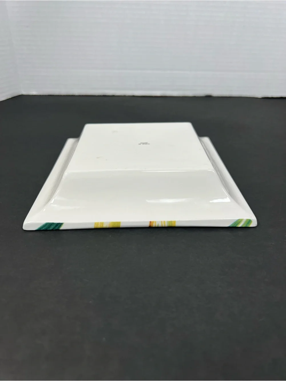 Made in Italy Ceramic Bamboo Botanical Square Serving Plate 6”
